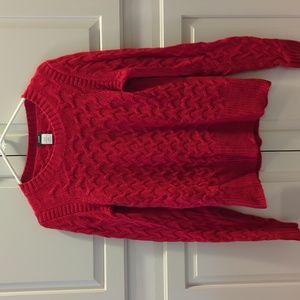 JCrew Red Wool Crewneck Sweater